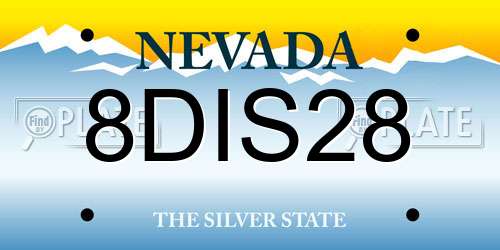 8DIS28 Nevada License Plate