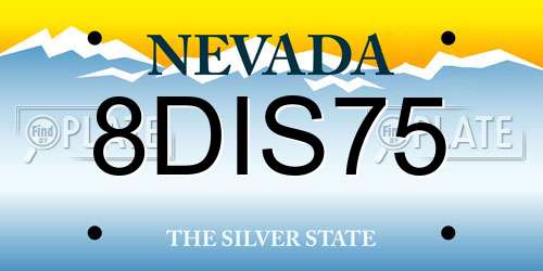 8DIS75 Nevada License Plate