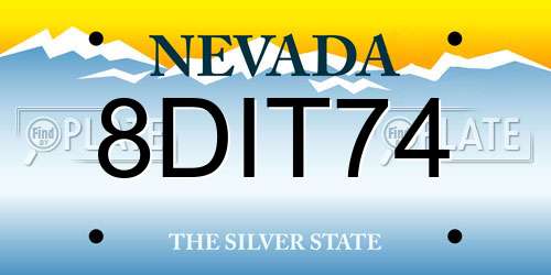 8DIT74 Nevada License Plate