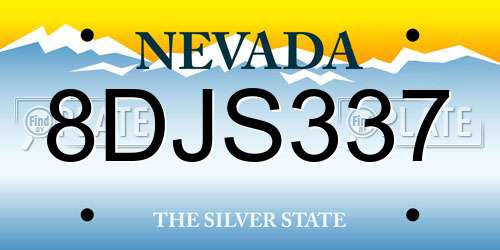 8DJS337 Nevada License Plate