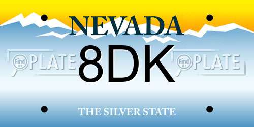 8DK Nevada License Plate