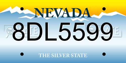 8DL5599 Nevada License Plate