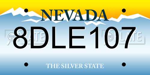 8DLE107 Nevada License Plate