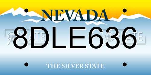 8DLE636 Nevada License Plate