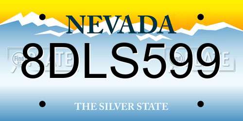 8DLS599 Nevada License Plate