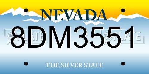 8DM3551 Nevada License Plate