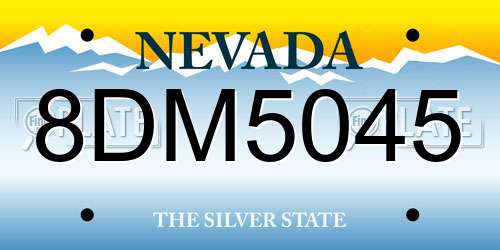 8DM5045 Nevada License Plate