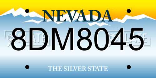 8DM8045 Nevada License Plate