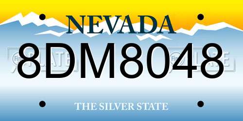 8DM8048 Nevada License Plate