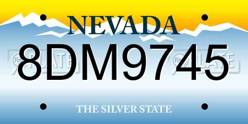 8DM9745 Nevada License Plate