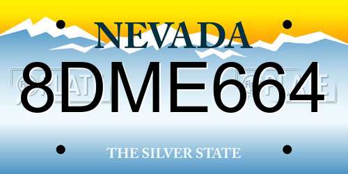 8DME664 Nevada License Plate