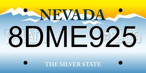 8DME925 Nevada License Plate