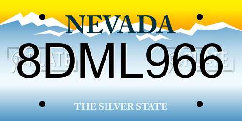 8DML966 Nevada License Plate