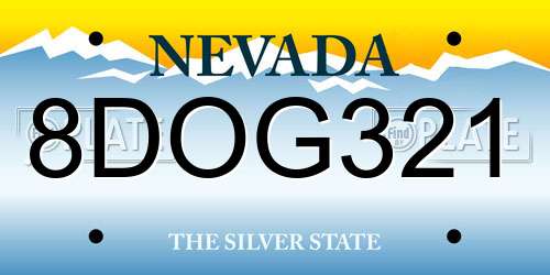 8DOG321 Nevada License Plate