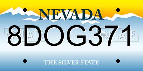8DOG371 Nevada License Plate