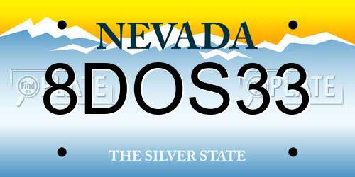 8DOS33 Nevada License Plate