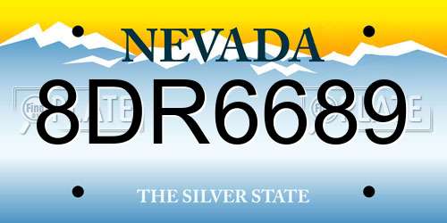 8DR6689 Nevada License Plate