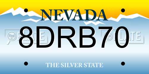 8DRB70 Nevada License Plate