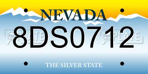 8DS0712 Nevada License Plate