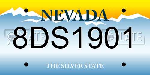 8DS1901 Nevada License Plate