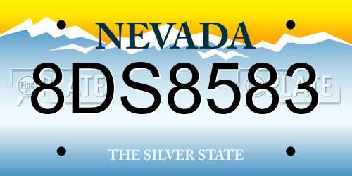 8DS8583 Nevada License Plate