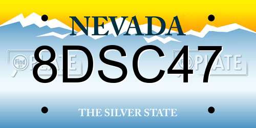 8DSC47 Nevada License Plate