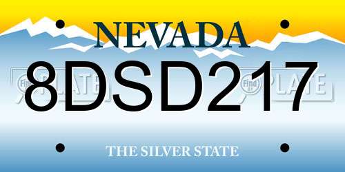 8DSD217 Nevada License Plate