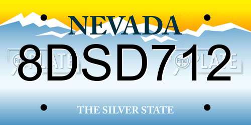 8DSD712 Nevada License Plate