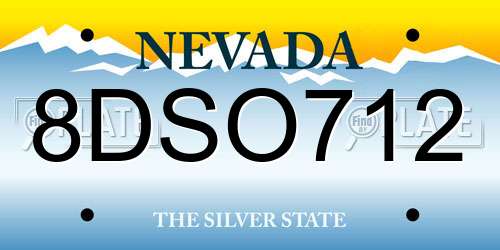8DSO712 Nevada License Plate