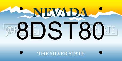 8DST80 Nevada License Plate
