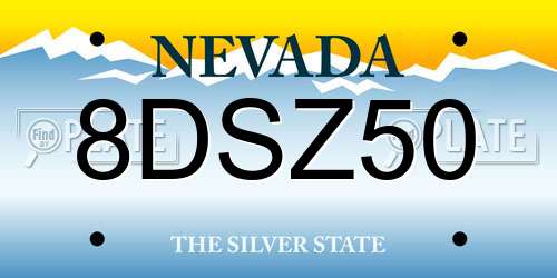 8DSZ50 Nevada License Plate