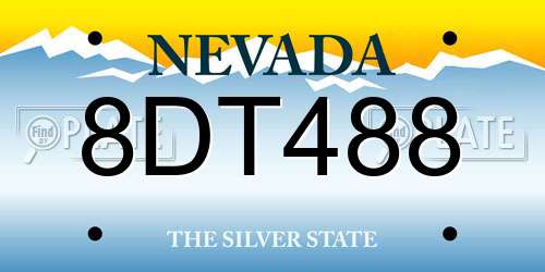 8DT488 Nevada License Plate