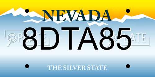8DTA85 Nevada License Plate