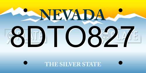 8DTO827 Nevada License Plate