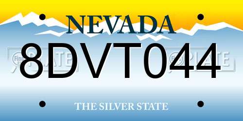 8DVT044 Nevada License Plate