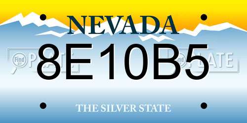 8E10B5 Nevada License Plate