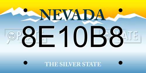 8E10B8 Nevada License Plate
