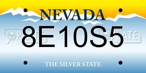 8E10S5 Nevada License Plate