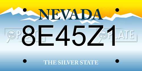 8E45Z1 Nevada License Plate