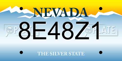 8E48Z1 Nevada License Plate