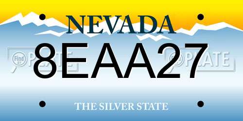 8EAA27 Nevada License Plate