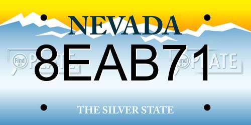 8EAB71 Nevada License Plate