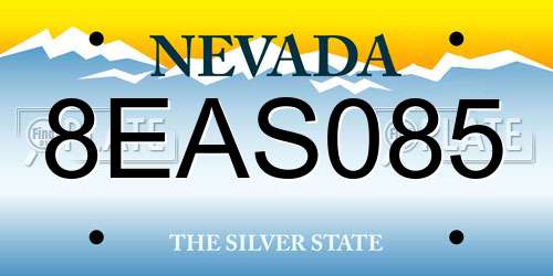 8EAS085 Nevada License Plate