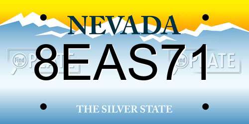 8EAS71 Nevada License Plate