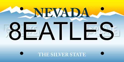 8EATLES Nevada License Plate