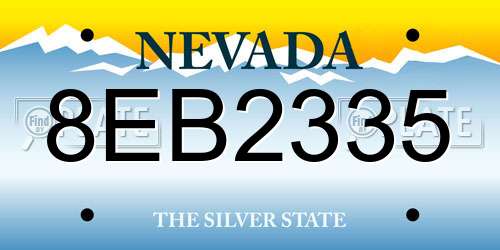 8EB2335 Nevada License Plate
