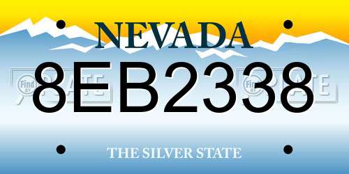 8EB2338 Nevada License Plate