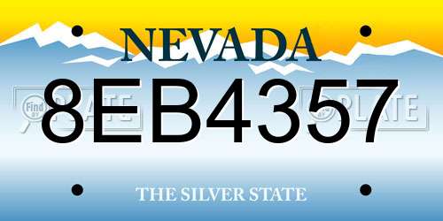 8EB4357 Nevada License Plate
