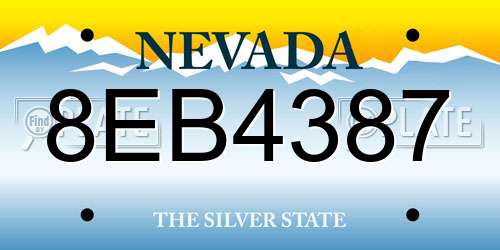 8EB4387 Nevada License Plate
