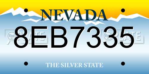 8EB7335 Nevada License Plate